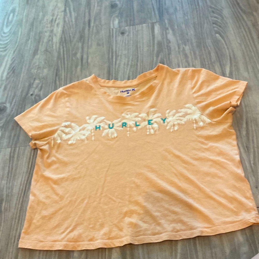 1x Hurley Orange Palm Graphic T-Shirt |Boxy Crop top for Juniors| size M| Kohl’s